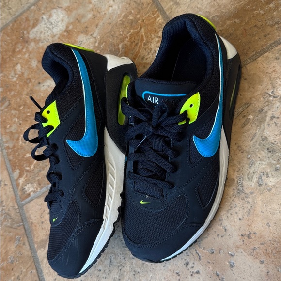 Nike Air Max Black Sneakers with Blue and Neon Accents - Picture 1 of 6